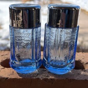 Indiana Glass Blue Salt and Pepper Shakers Recollection Madrid
